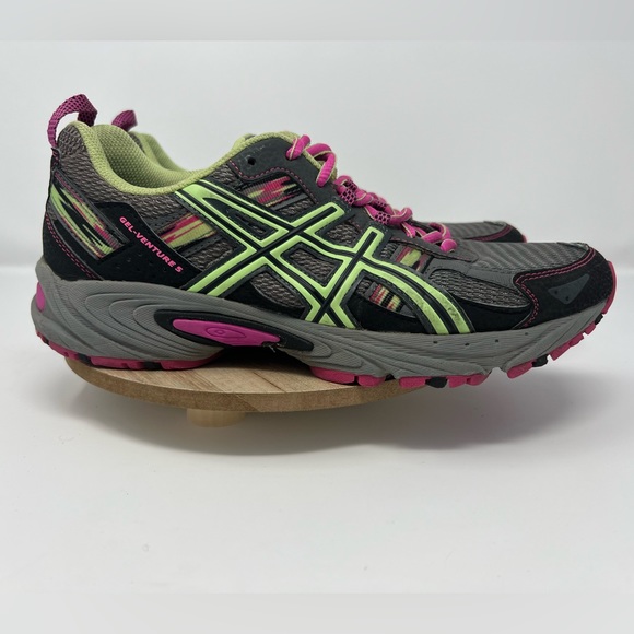 Asics Shoes - ASICS WOMEN'S GEL VENTURE 5 RUNNING SNEAKER 8.5 TITANIUM PISTACHIO PINK T5N8N